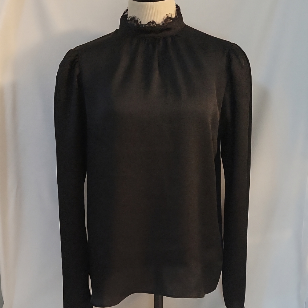 Express Elegant Black Long Sleeve Blouse